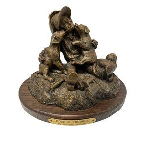 Vintage Bradford Williams Double Trouble Resin Sculpture RMEF Sculpture